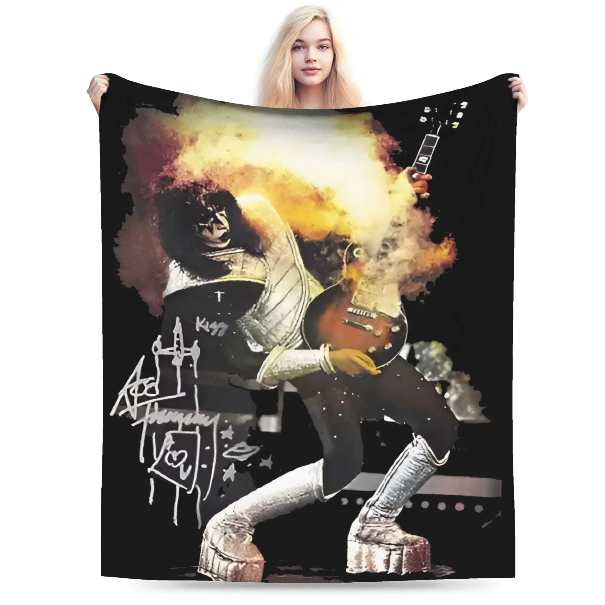 RIP Ace Frehley 2025 Blankets Flannel  Multifunction Soft Throw Blankets for Sofa Bedspreads