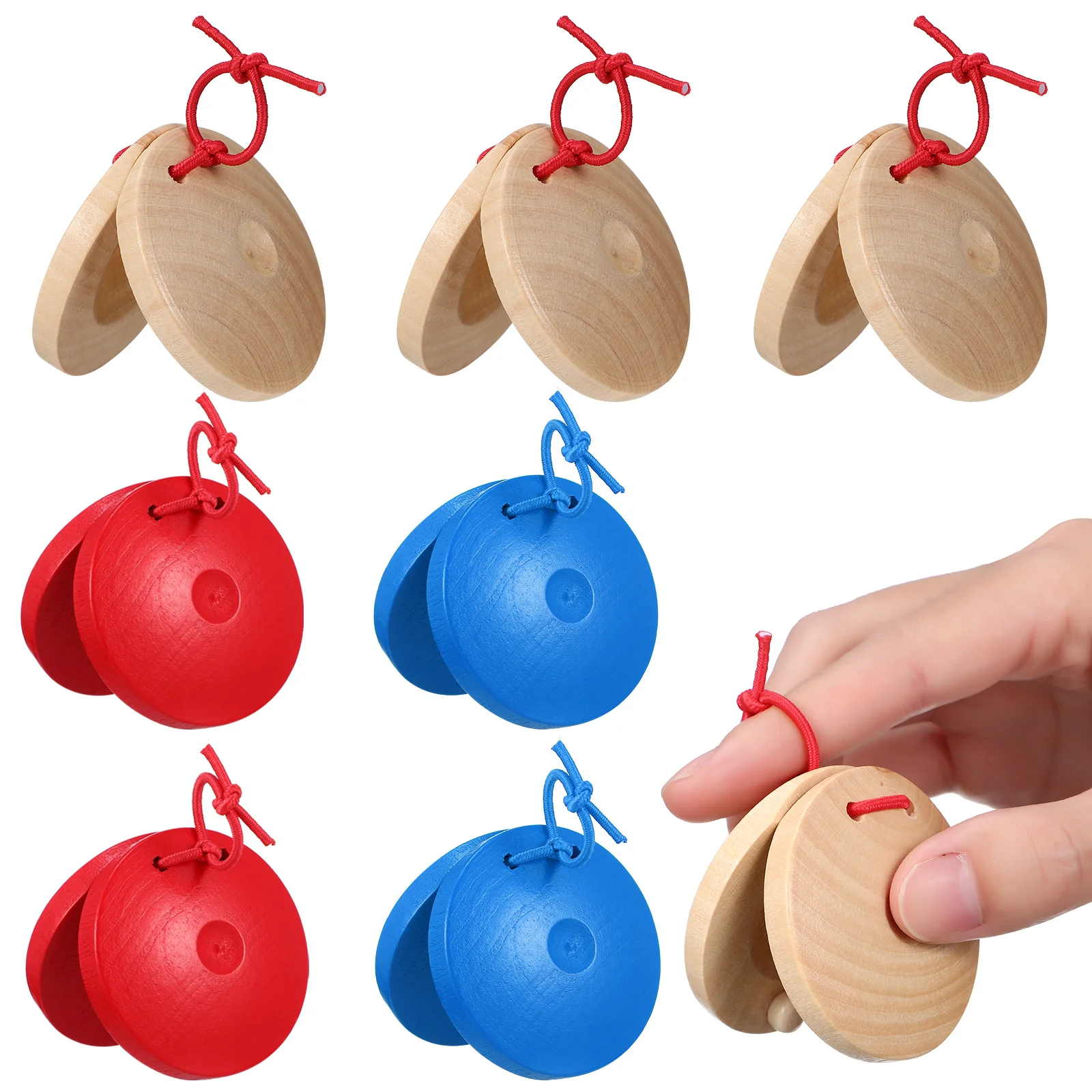 

12 Pcs Wooden Castanets Early Learning Toys Kids Percussion Instrument Educational Tools Toddler Musical Toys Brain Development