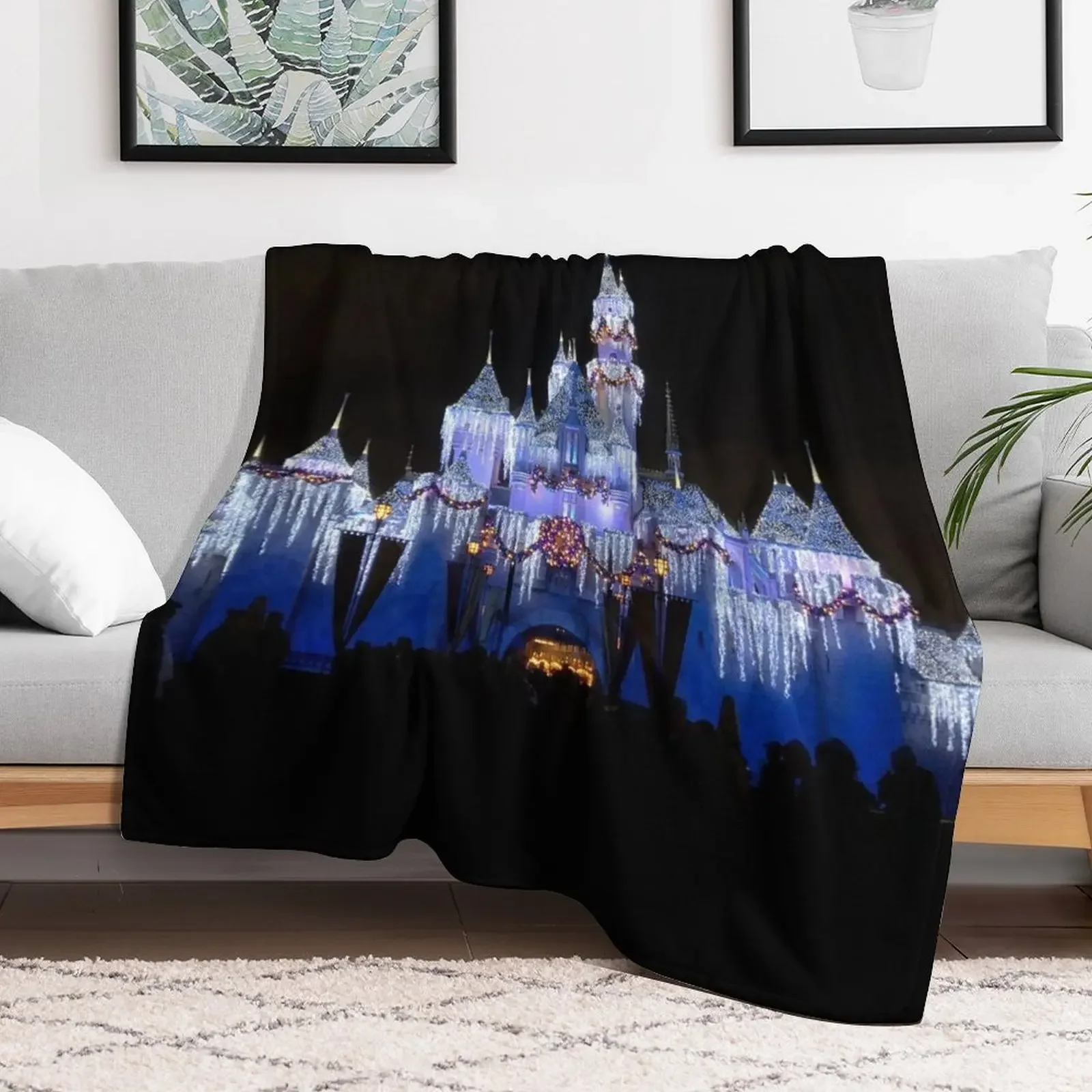 Christmas Castle - Photograph of Holiday Magic Throw Blanket Custom sofa bed Blankets