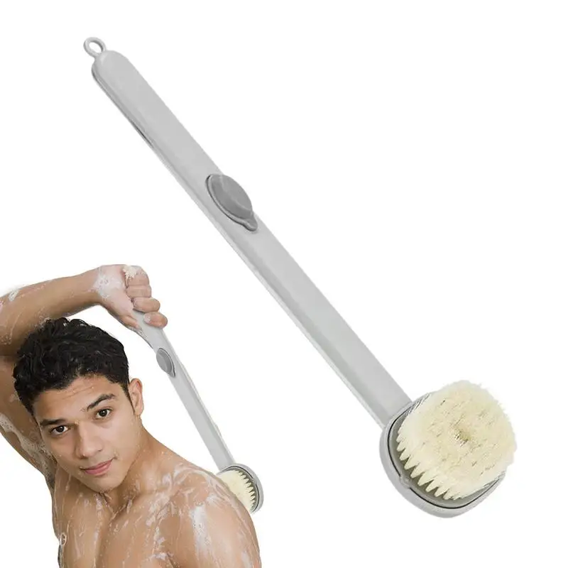 Back Brush Long Handle For Shower Back Bath Scrubber With Shower Gel Storage Detachable Bath Massage Brush For Women Men Body