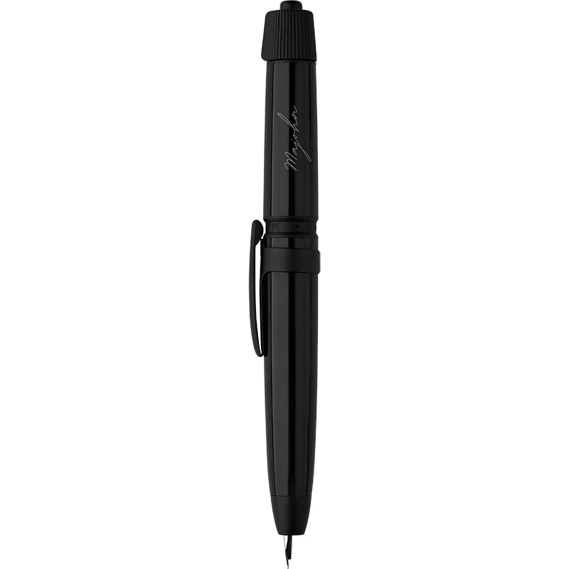 Pluma estilográfica de resina suave MAJOHN A3, prensa creativa y rotación, cuerpo de pluma de resina acrílica, convertidor de pluma de tinta de 0,4mm para regalo de escritura