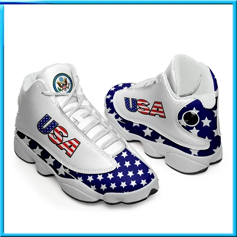 Dropshipping Print On Demand Custom Basketball Sneaker USA United States Flag Custom Print POD Shoes custom