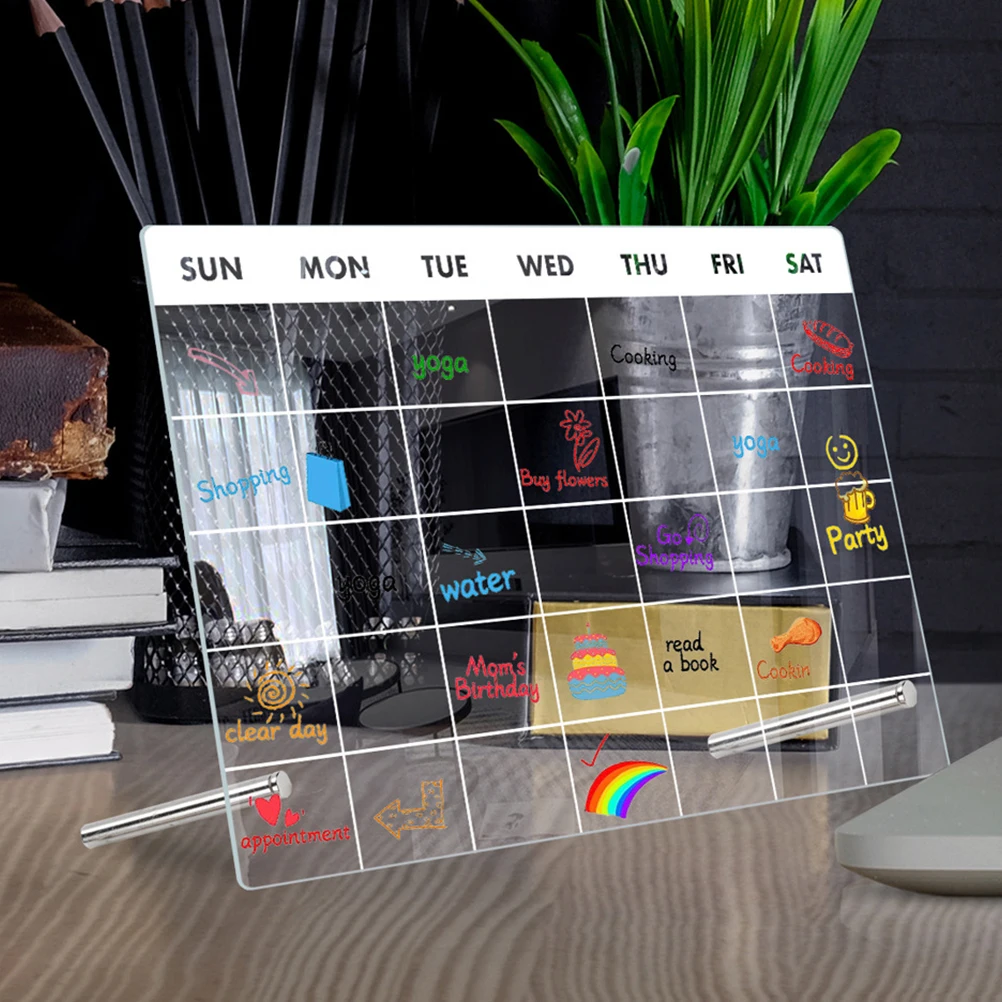 Акриловая заметка для сухого стирания для офиса, дома, доска для письма с ручкой, акриловая доска для студентов, настольный дисплей, знак объявлений