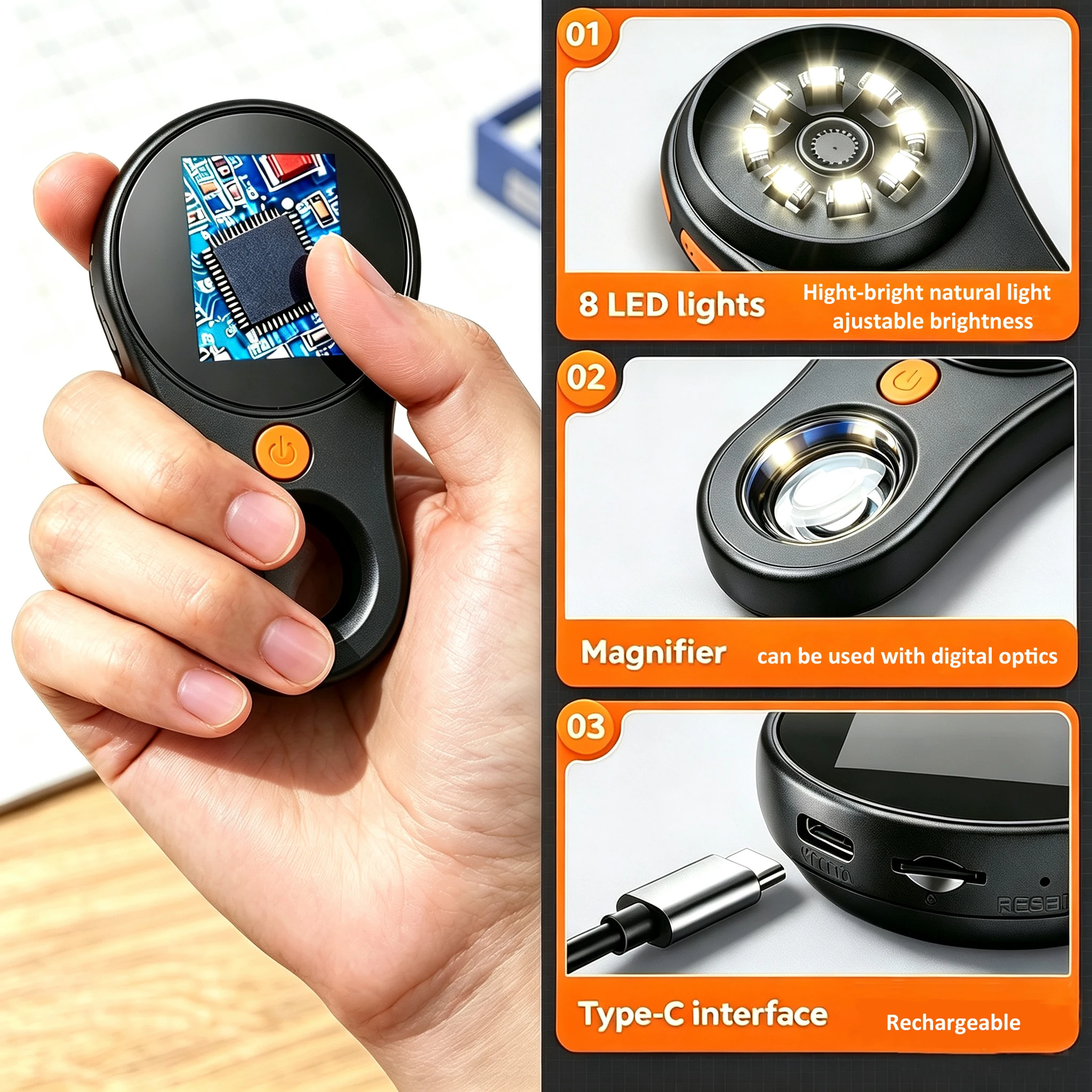 Microscopio Digital de 500x co - Digital Magnifier Reading reseña y precio
