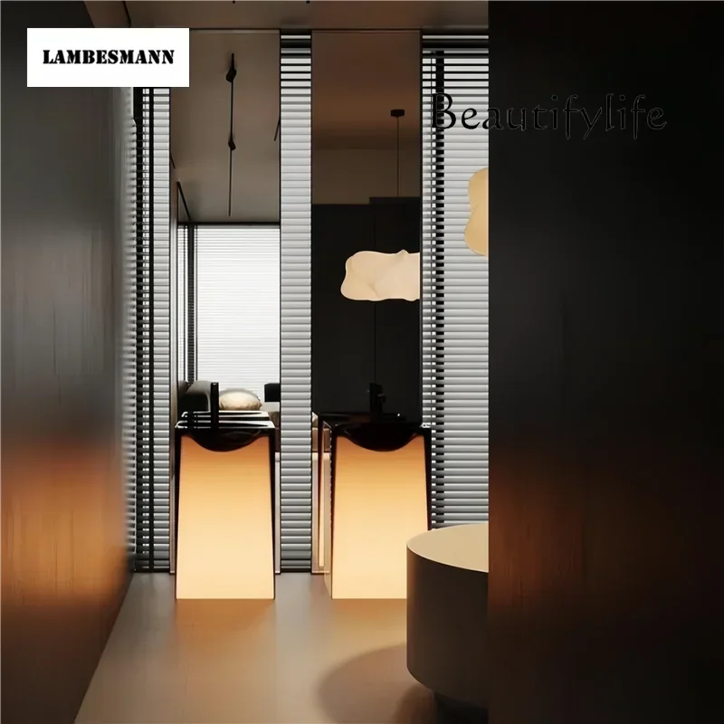 Pd B FKOrange Resin Transparent Luminous Small Apartment Hand Washing Basin Washbasin Washbasin Column Basin Sink Pool
