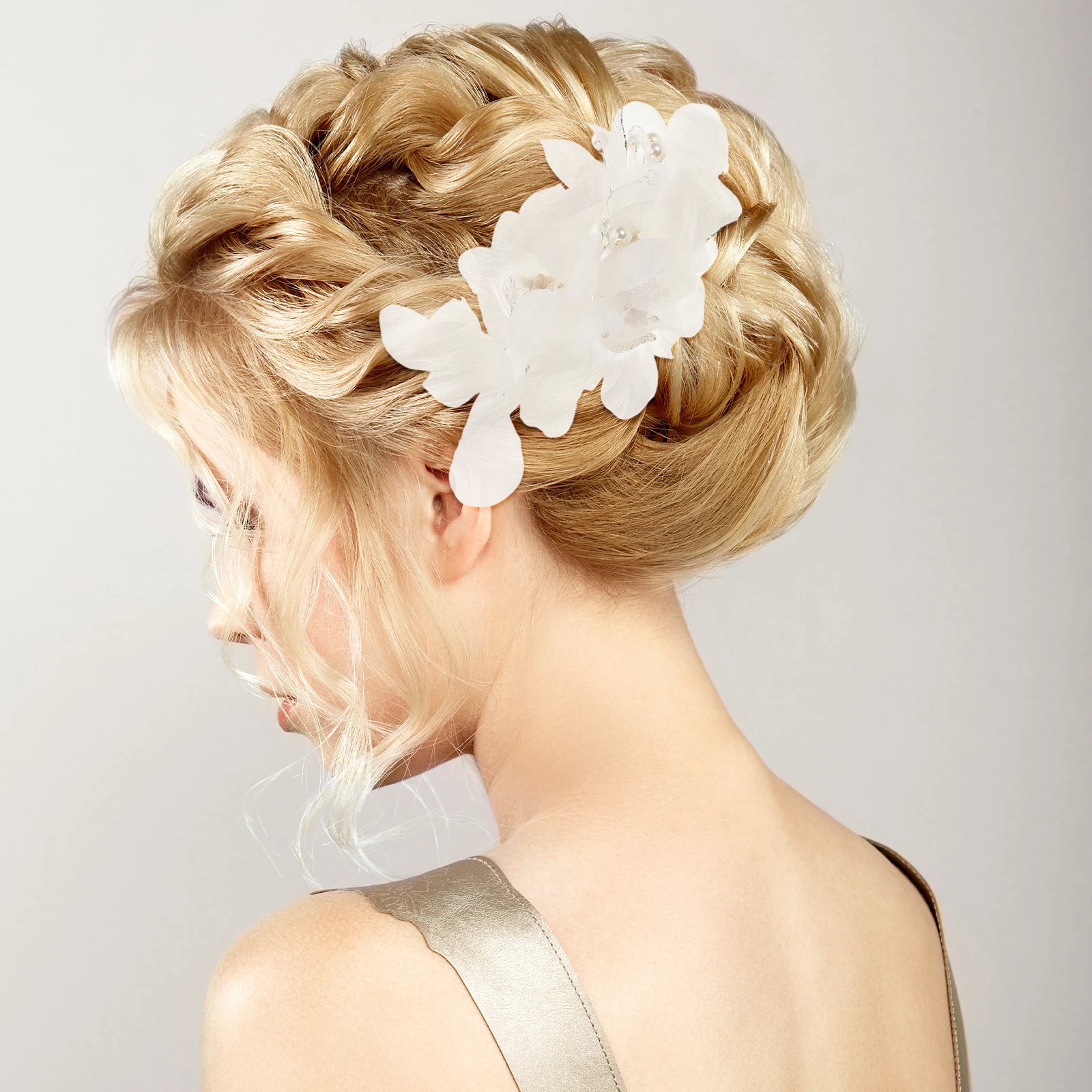 

Свадебный головной убор из тюля ручной работы с цветком, элегантная легкая заколка для волос с цветочным принтом, свадебные аксессуары, романтическое украшение для волос