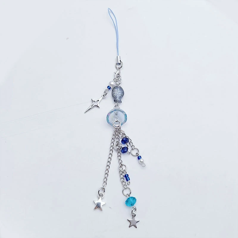 

Fashion Sweet Jellyfish Tassel Phone Chain Star Pendant Keychain For Girls Y2K Aesthetic Mobile Phone Lanyard