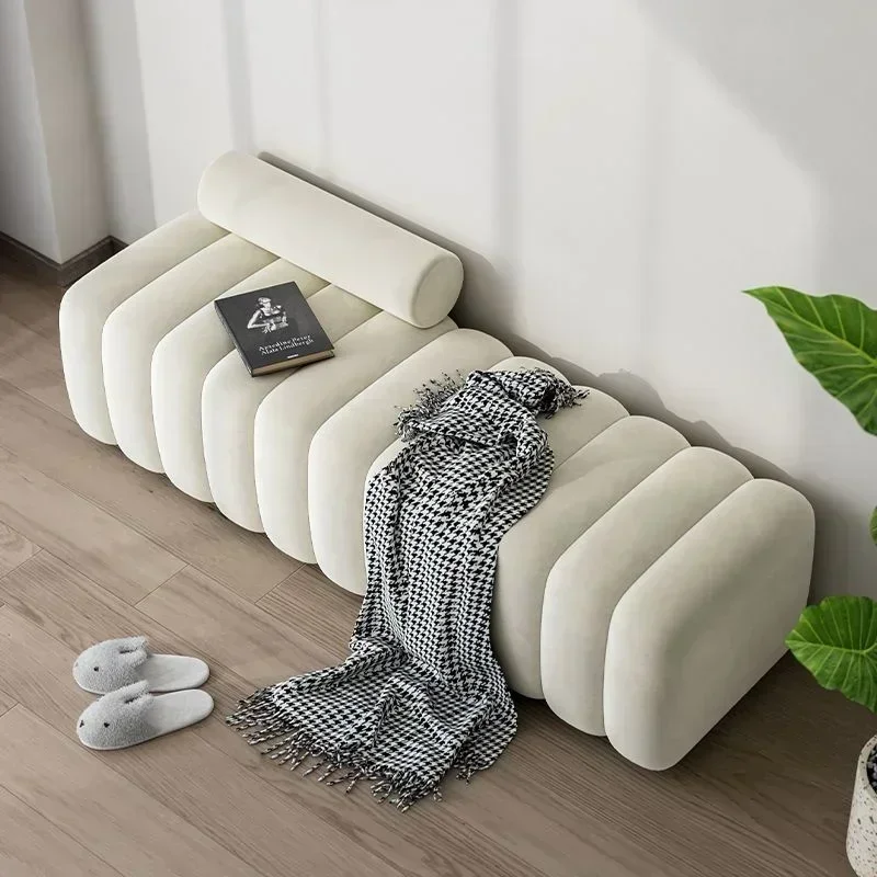 

Sofa Stool Bedroom Cloakroom Bed Tail Stool Nordic Shoe Stool Light Luxury Household Selected High-quality Velvet Long Chair