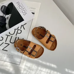 HoneyCherry, sandalias de moda de verano para niños, zapatos de playa de corcho, sandalias informales para niñas Birkenstocks