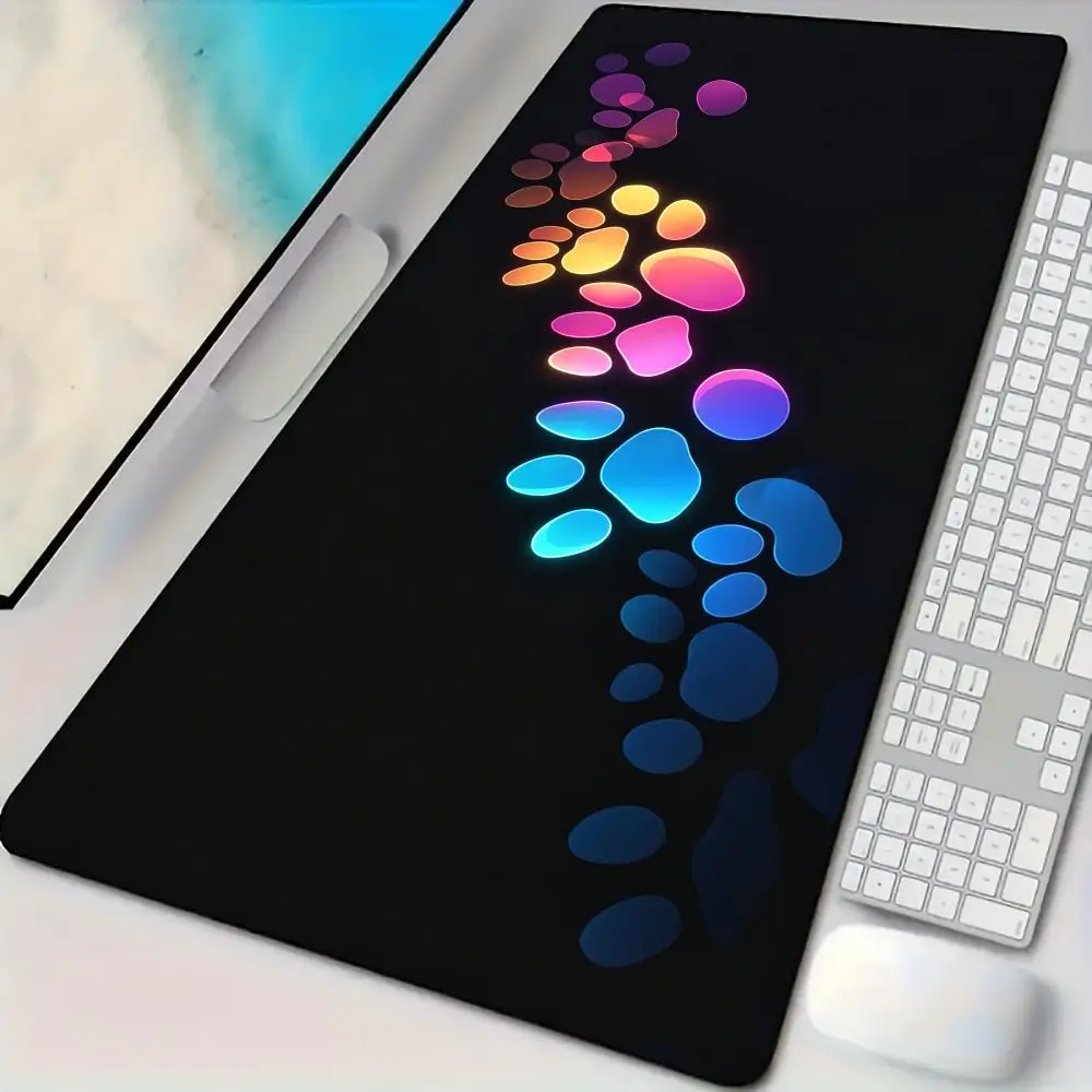 Neon Cat Footprints Mouse Pad Desk Mat Large Computer Office Carpet XXL Mousepad Gamer Gaming PC Accessories Keyboard Rug