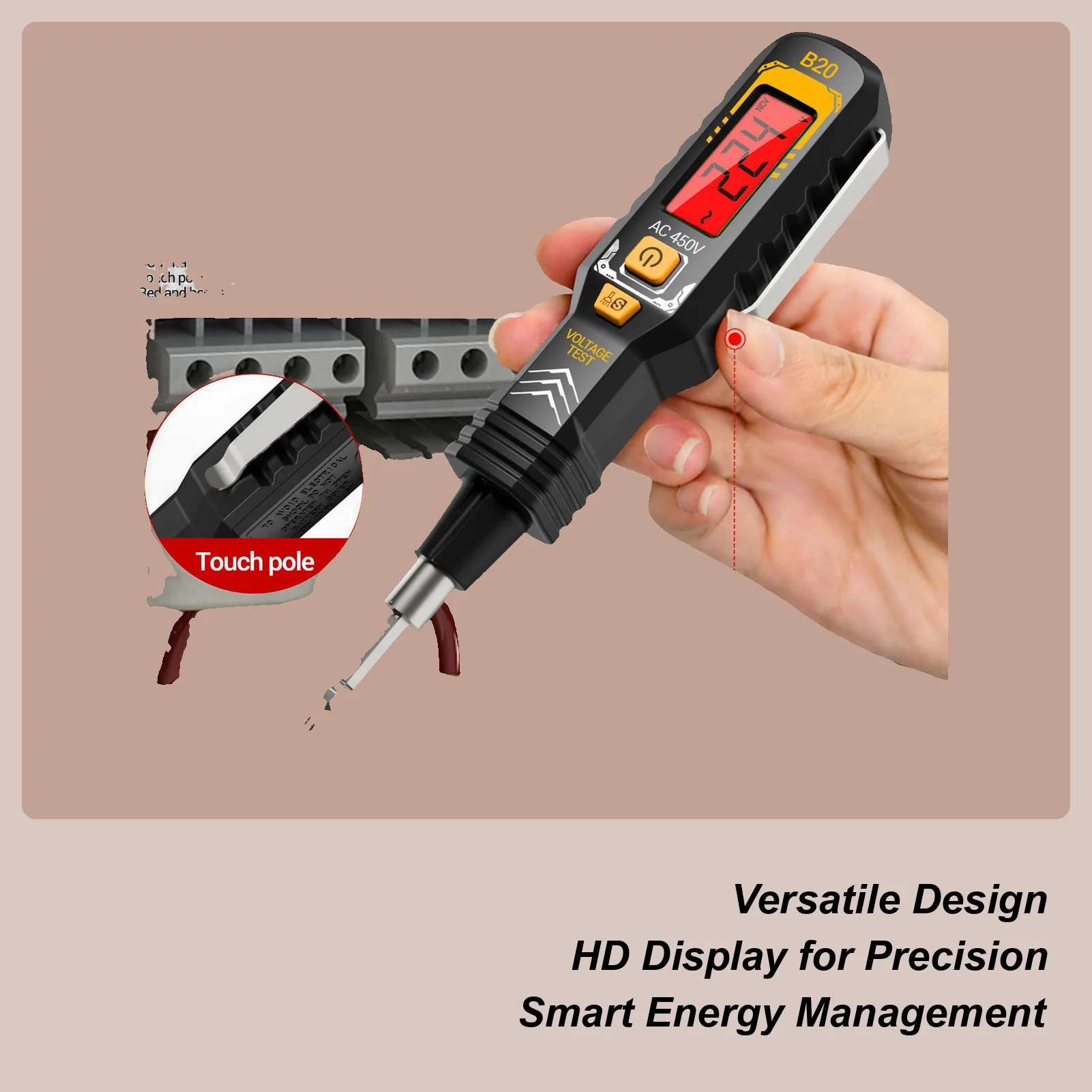 

Voltage Detector Pen Digital Display Wire Tracer Circuit Tester Auto-Ranging Measuring Tool with LED Light High-Accuracy Circuit