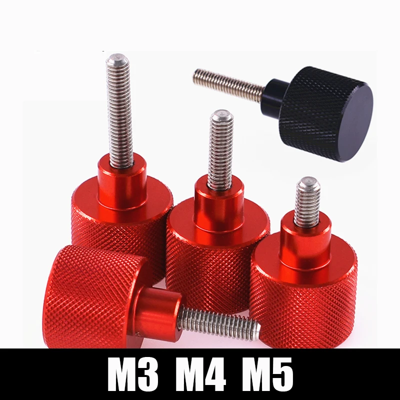 1PCS M3 M4 M5 5Mm-60Mm Nhôm Hợp Kim Không Gỉ Có Khía Ngón Tay Cái Vít Tay Grip Knob Bước bulong Vít Màu Đen/Đỏ Tay Thắt Chặt Vít