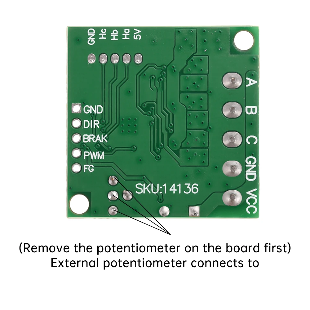 DC6-24V 100W Driefasige DC Borstelloze Hal Motoraandrijfmodule Pwm Motor Snelheidsregelmodule Blokkeerbeveiliging Met Potentiometer