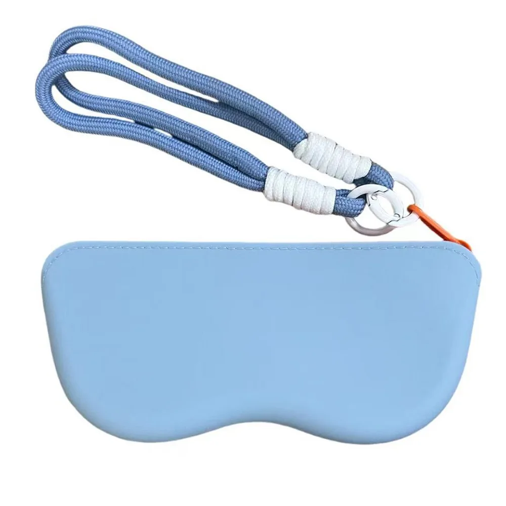 

Waterproof Silicone Glasses Bag Candy Color Dustproof Glasses Storage Bag Korean Style with Lanyard Portable Eyeglass Bag Male