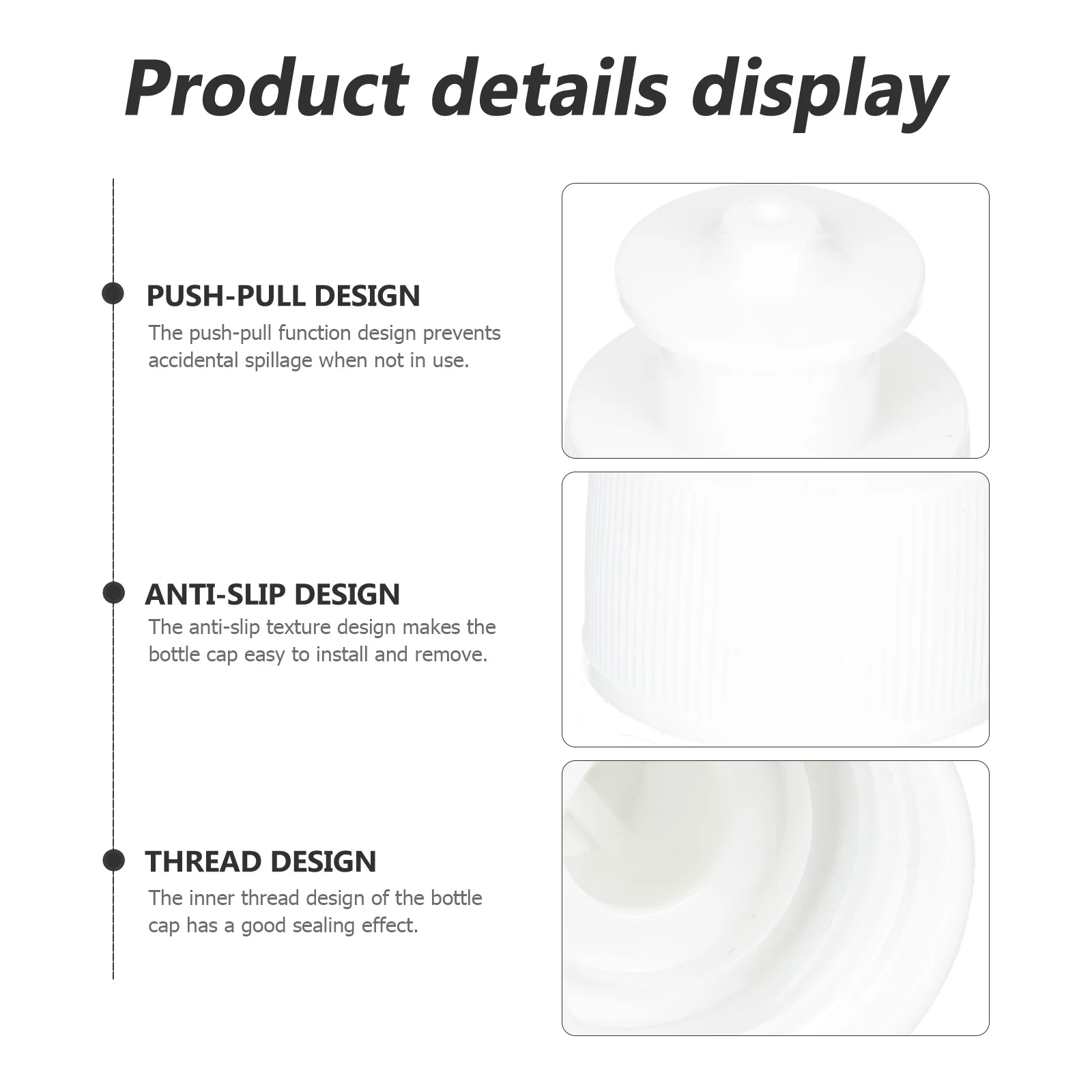 

40pcs Sports Cap Push Pull Screw Replacement Tops Reusable Lids Twisted Durable PE Leak Proof Practical Safe Healthy Plastic