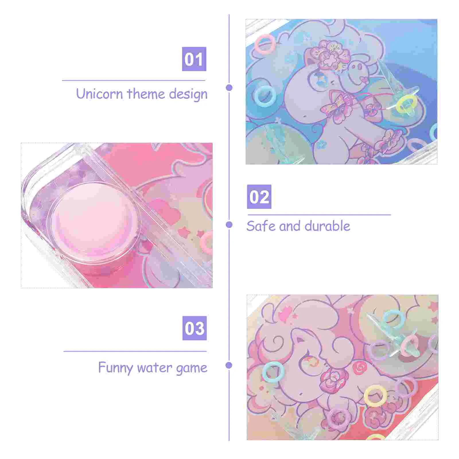 4 Pcs Ring Toy Water Toss Handheld Game Unicorn Outdoor Games for Kids outside Plastic