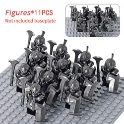 11pcs/lot Movie Series Orc Uruk-hai Army lotr Action Figures Mini Bricks Doll Assemble Building Blocks MOC DIY Toys for kid gift