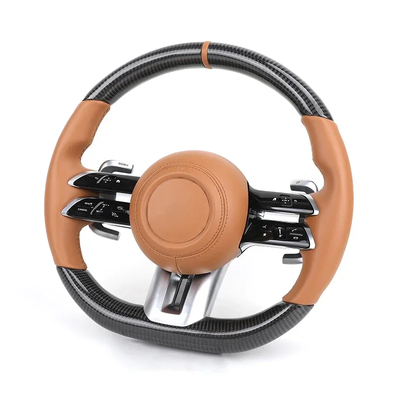 

Custom Upgrade Leather Carbon Fiber DCT Steering Wheel for Mercedes Benz AMG GT W204 W205 W213 W212 W220 W221 W222 Gle 63 C63