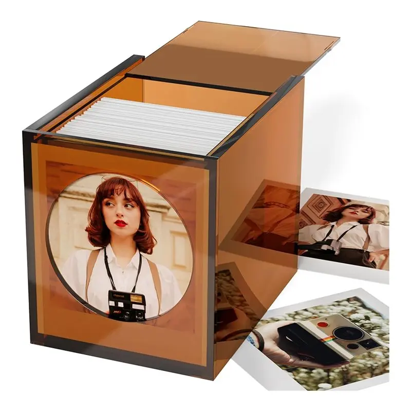 YANA50I Acrylic Frame& Photo Storage Box Designed For Polaroid I-Type/600 SX-70/Instax Square 4.2
