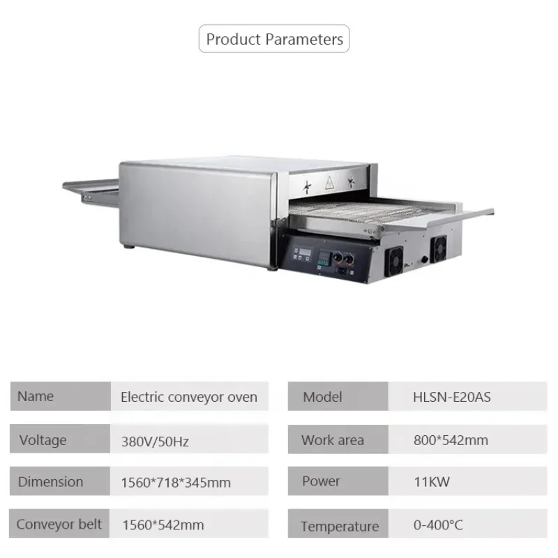Pizza Oven 20 Inch Automatic Conveyor Belt Pizza Baking Tunnel Oven Commercial Grill Roaster