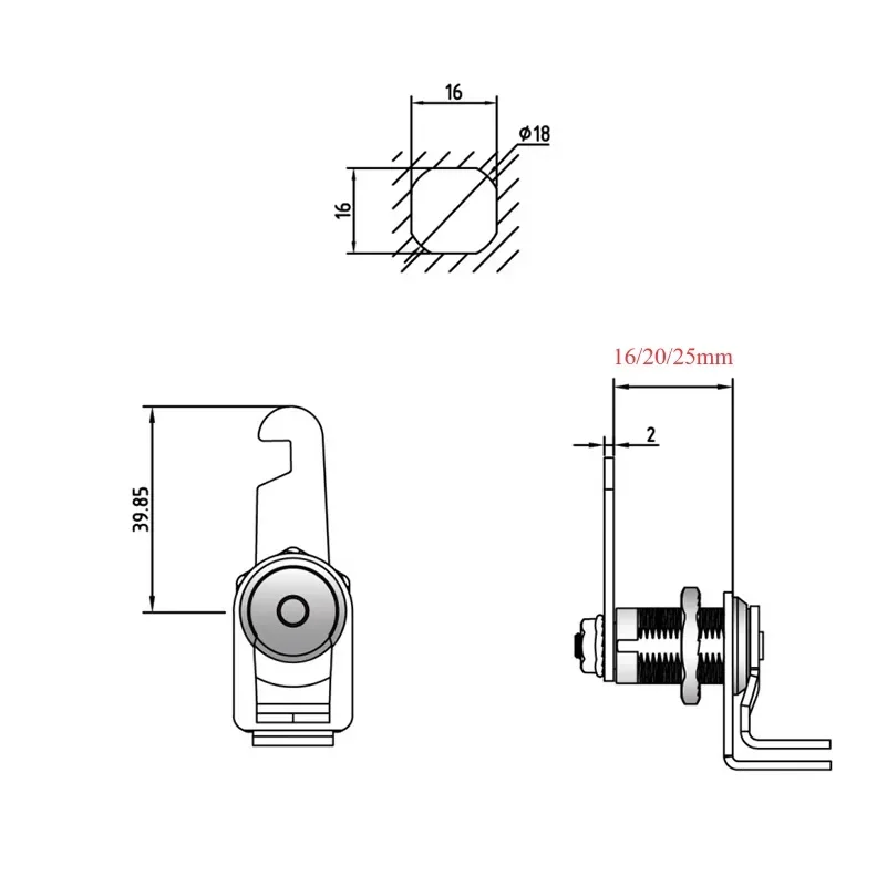 10Pcs Padlockable Cam Lock With L Shaped Padlock Hole Gym Dormitry Locker Office File Cabinet