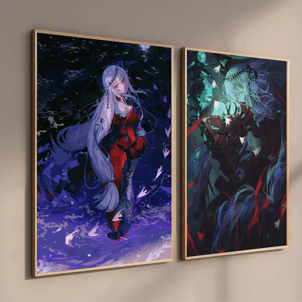 Skadi The Corrupting Heart Arknights Poster Self-adhesive Art Waterproof Paper Sticker Coffee House Bar Room Wall Decor