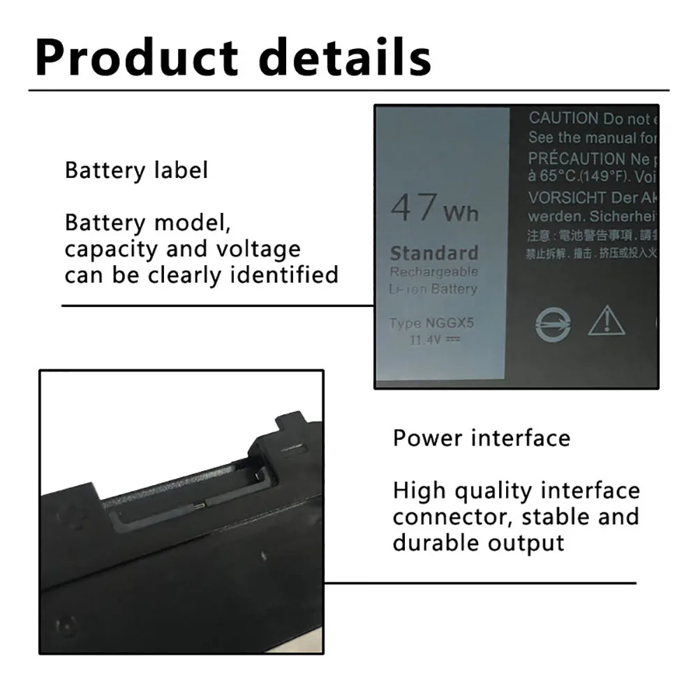 NGGX5 JY8D6 954DF 0JY8D6 451-BBUM RDRH9 Replacement Laptop Battery Compatible with DELL Latitude E5270 E5470 E5570 E5550 M3510
