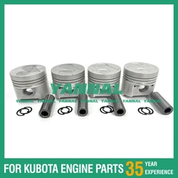 New High Quality For Kubota Bobcat 1G466 Piston Set STD 87mm V2203 V2403 D1703 IDI