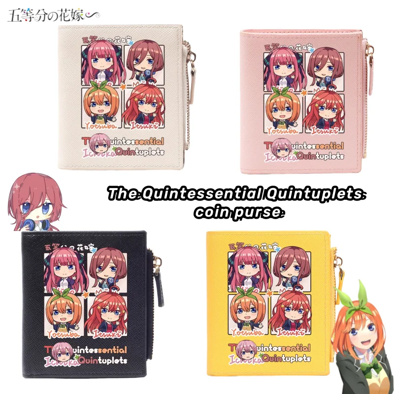 

New The Quintessential Quintuplets Nakano Ichika Nakano Yotsuba 2D Anime Periphery Cartoon Cute Print PU Zipper Coin Purse Gift