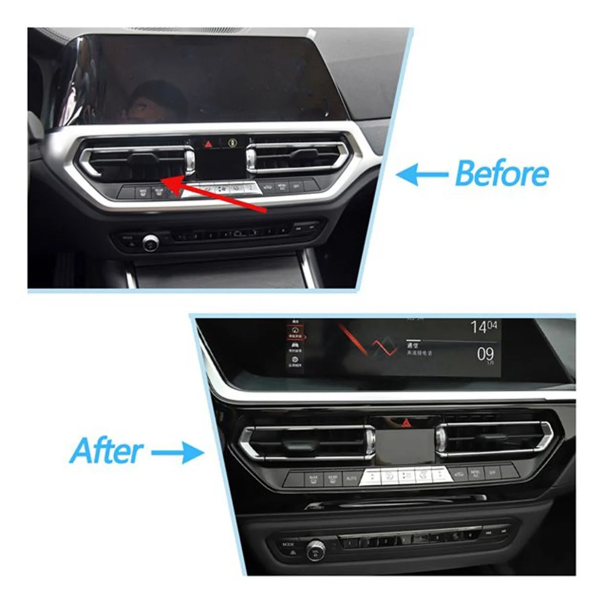 Right Front Middle AC Air Vent Outlet Grille Trim Frame Panel Cover for BMW 3 Series G20 G28 2019-2022 Z4 G29