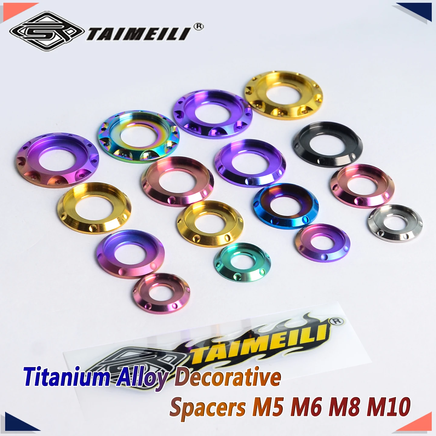 TAIMEILI Titanlegierung Dekorative Abstandshalter M5 M6 M8 M10 Motorrad Fahrrad Mod Ersatzdichtungen 1 Stück – Detail 2