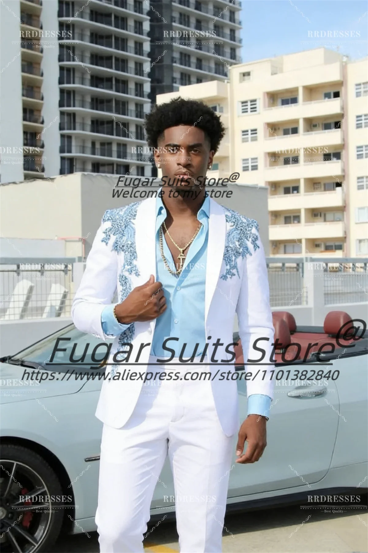 

Luxurious Shiny Rhinestone Groom Wedding Tuxedos 2Pcs Sets Male Party Blazers Customized Slim Fit Shawl Lapel trajes para hombre