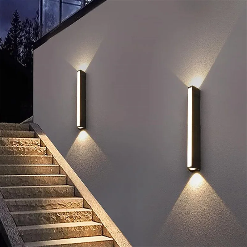 

Outdoor Wall Lamp LED Waterproof Aluminum IP65 Modern Garden Corridor Light Bedroom Porch Sconce Three-sided Lighting Fixtures