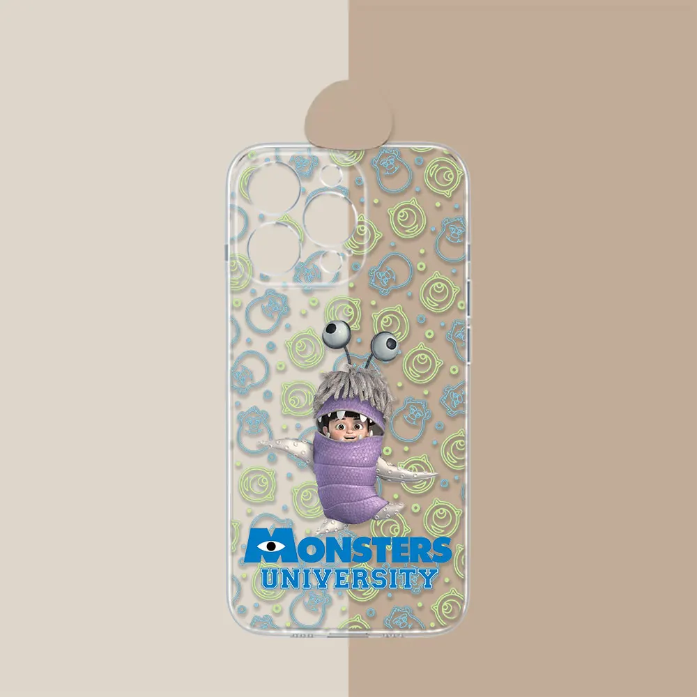 Disney Monsters Inc caixa de telefone legal, tampa transparente para iPhone 11, 13, 12 Mini, 15, 14 Pro Max, 8, 7 Plus, XR, X, S, SE, 15