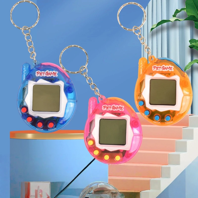 Animais de estimação eletrônicos transparentes 1 peça tamagotch nostálgico 168 animais de estimação em um virtual cyber digital nostálgico brinquedos engraçados pixel jogo engraçado