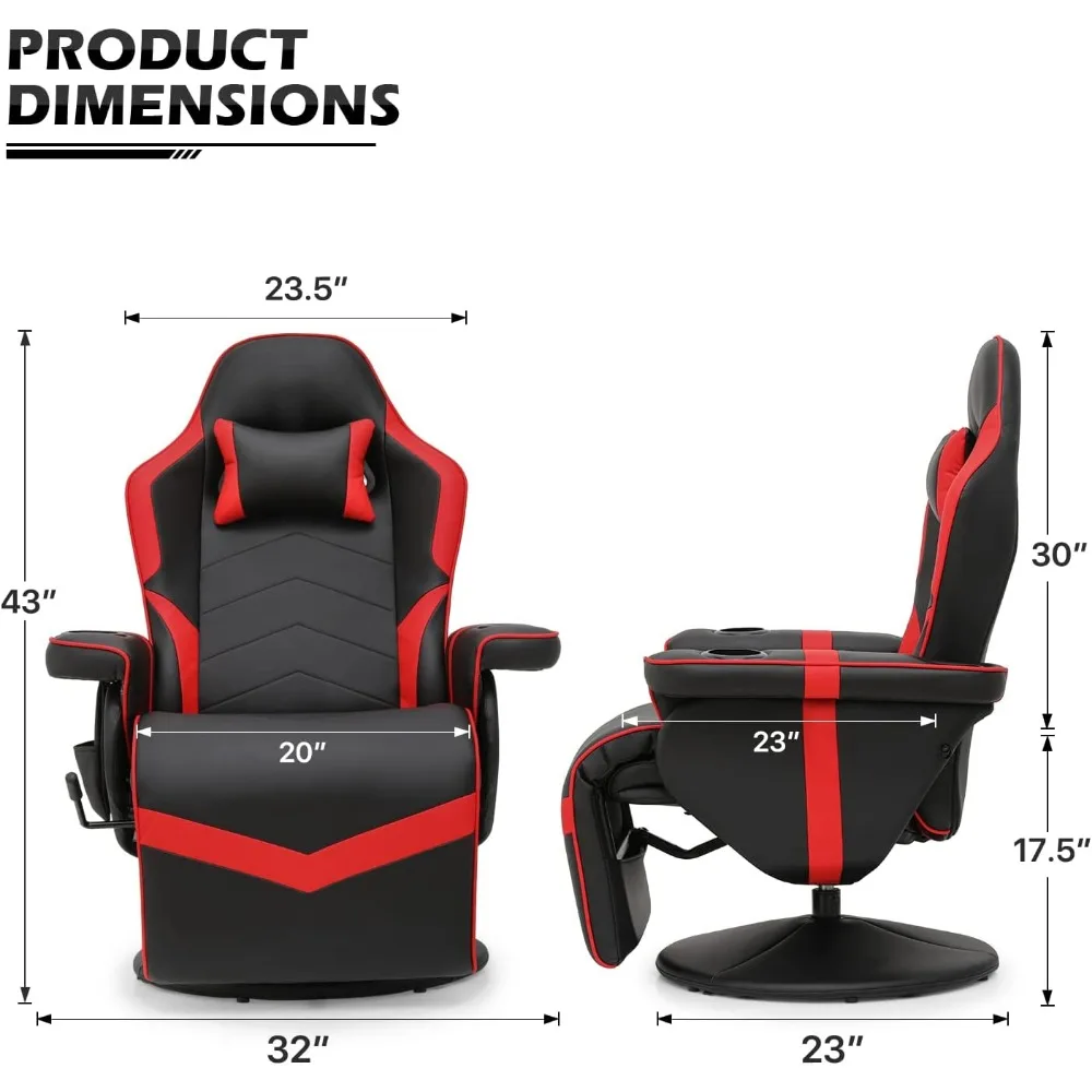 Massage Gaming Liegestuhl PU Leder Faulenzen Video Gaming Couch Verstellbare Rückenlehne Wohnzimmer, Gaming Liegestühle