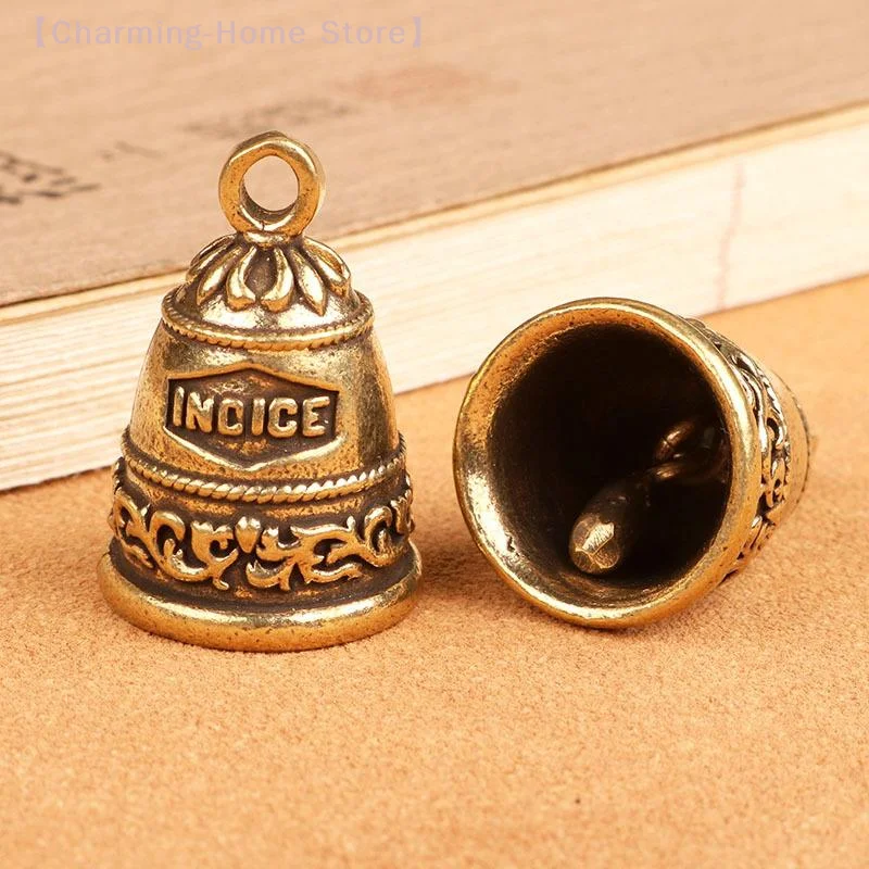 【M】1pc Mini Antique Bell China'S Mini Brass Copper Sculpture Pray Fengshui Bell Invitation Buddhism Chinese Bells Home Decor
