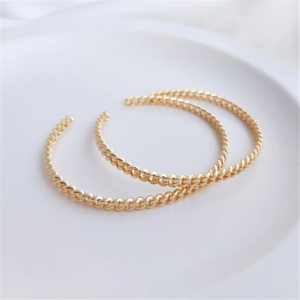 

14K Gold-plated Copper Plated Gold Chain Bracelet Fashion Simple Luxury Diy Open Bracelet Ring B730