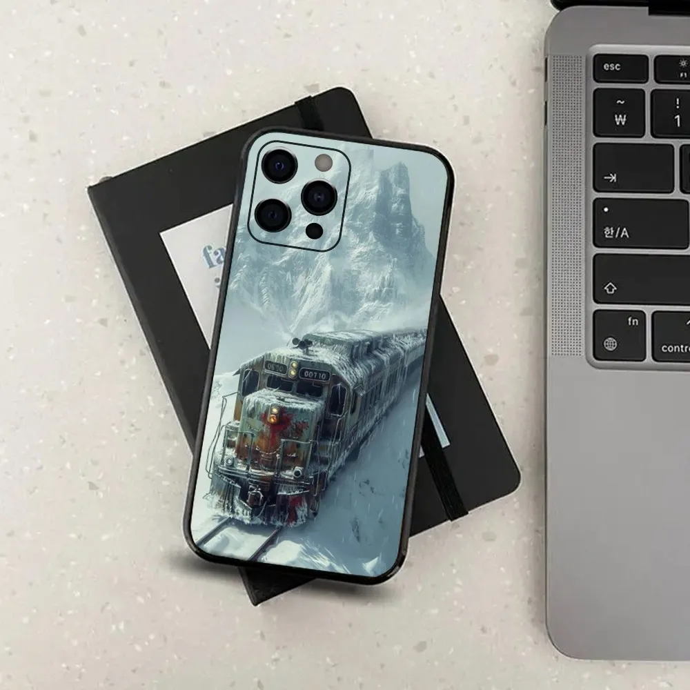 Classic Steam Train Railway Phone Case For Apple iPhone 15,14,13,12,11,Pro,X,XS,Max,XR,Plus,Mini Soft Black Cover