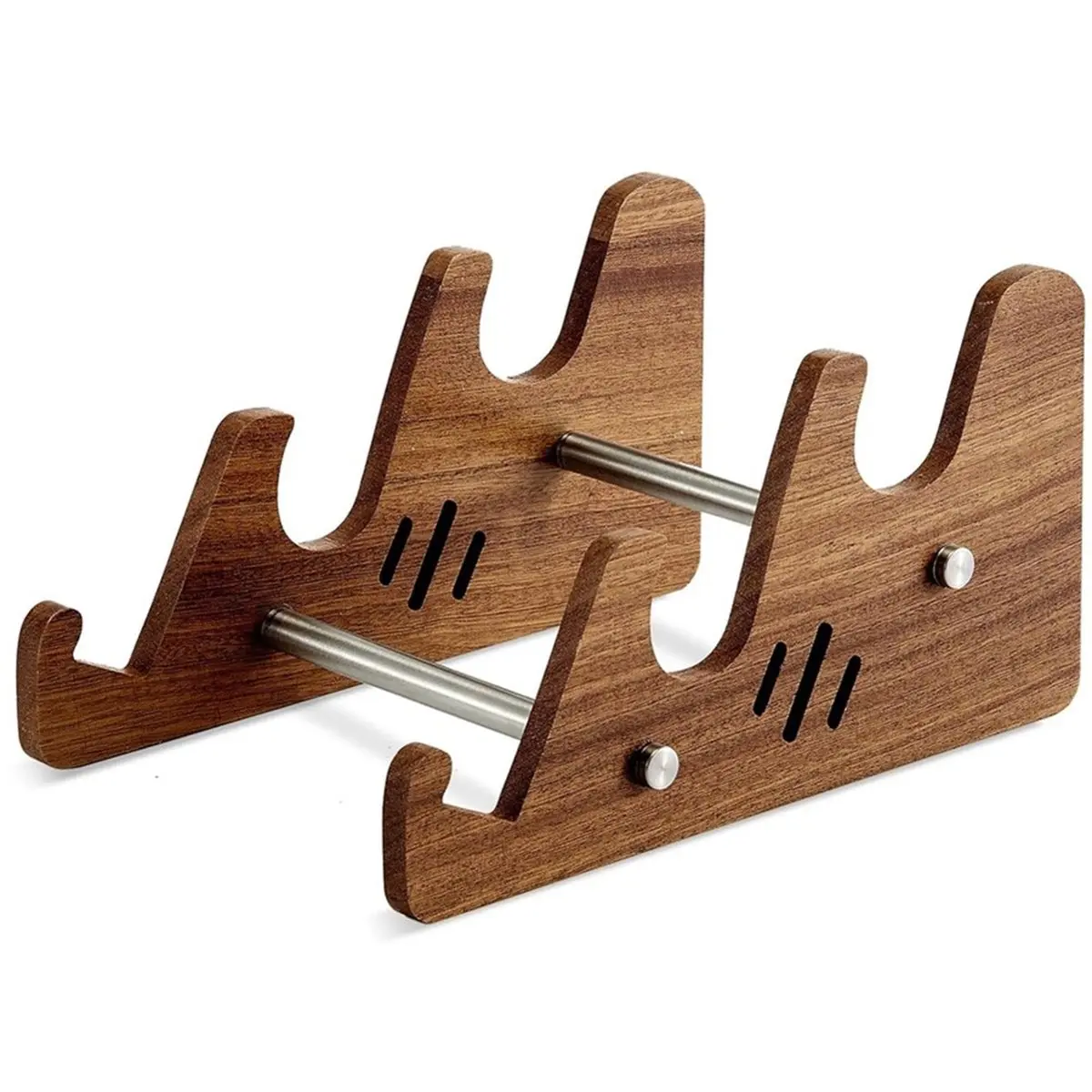 Eco-friendly Keyboard Display Stand, 3-Tiers Wooden Stand Holder for Desk Keyboards Display Shelf Tray for Computer Tablet Pictu