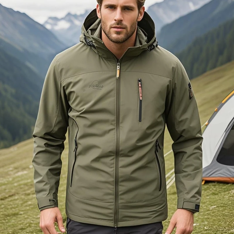 

Новая водонепроницаемая куртка в стиле милитари, мужская ветровка на весну и осень, мужские куртки с капюшоном, куртки для кемпинга и пешего туризма, спортивная одежда для рыбалки, пальто