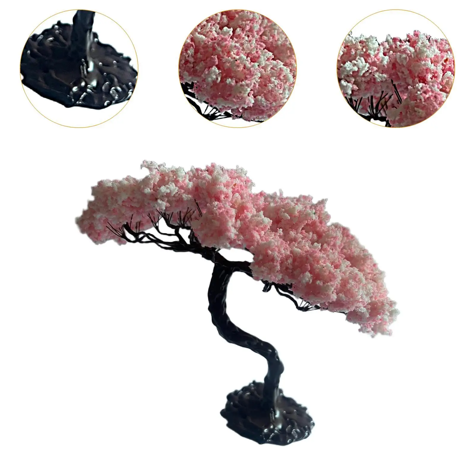Miniature Tree Model ,Train Scenery Architecture Cake Decorating Cherry Blossom Tree for Scenery Landscape Architecture Decor