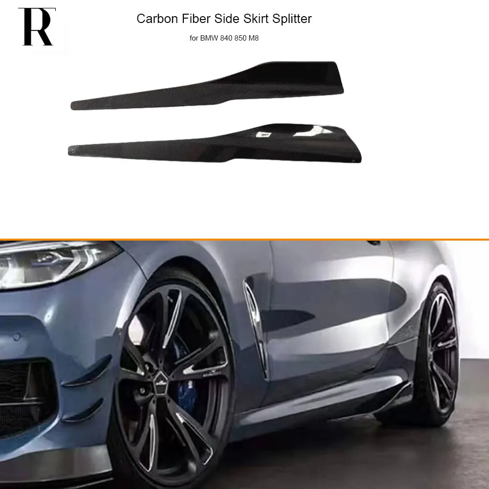 TK Style Carbon Fiber Side Bumper Extension Skirt Splitter for BMW G14 G15 G16 F91 F92 F93 840 850 M8 19-UP