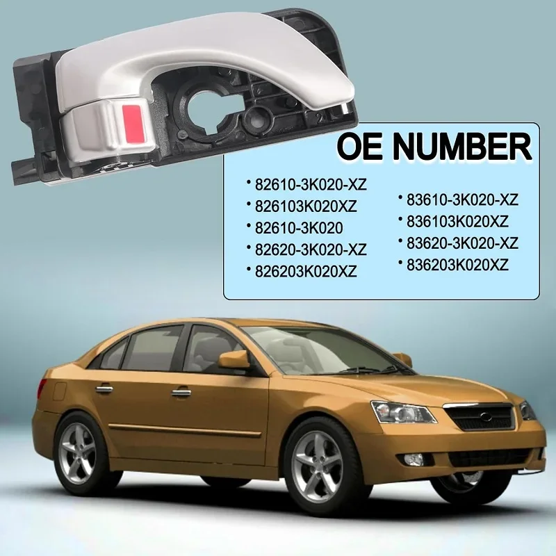 

82610-3K020,83620-3K020 Car Interior Front Rear Left Right Door Handle Silver Chrome For Hyundai Sonata 2005 2006 2007 2008