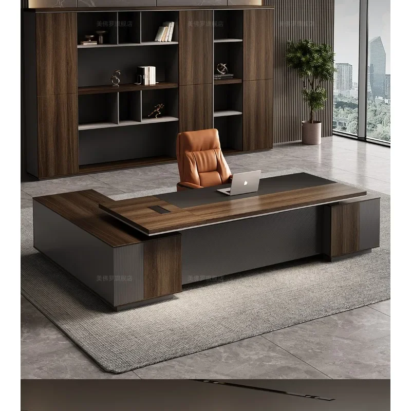 E153 Office boss desk, light luxury, high-end general manager desk, large desk, modern and simple supervisor table