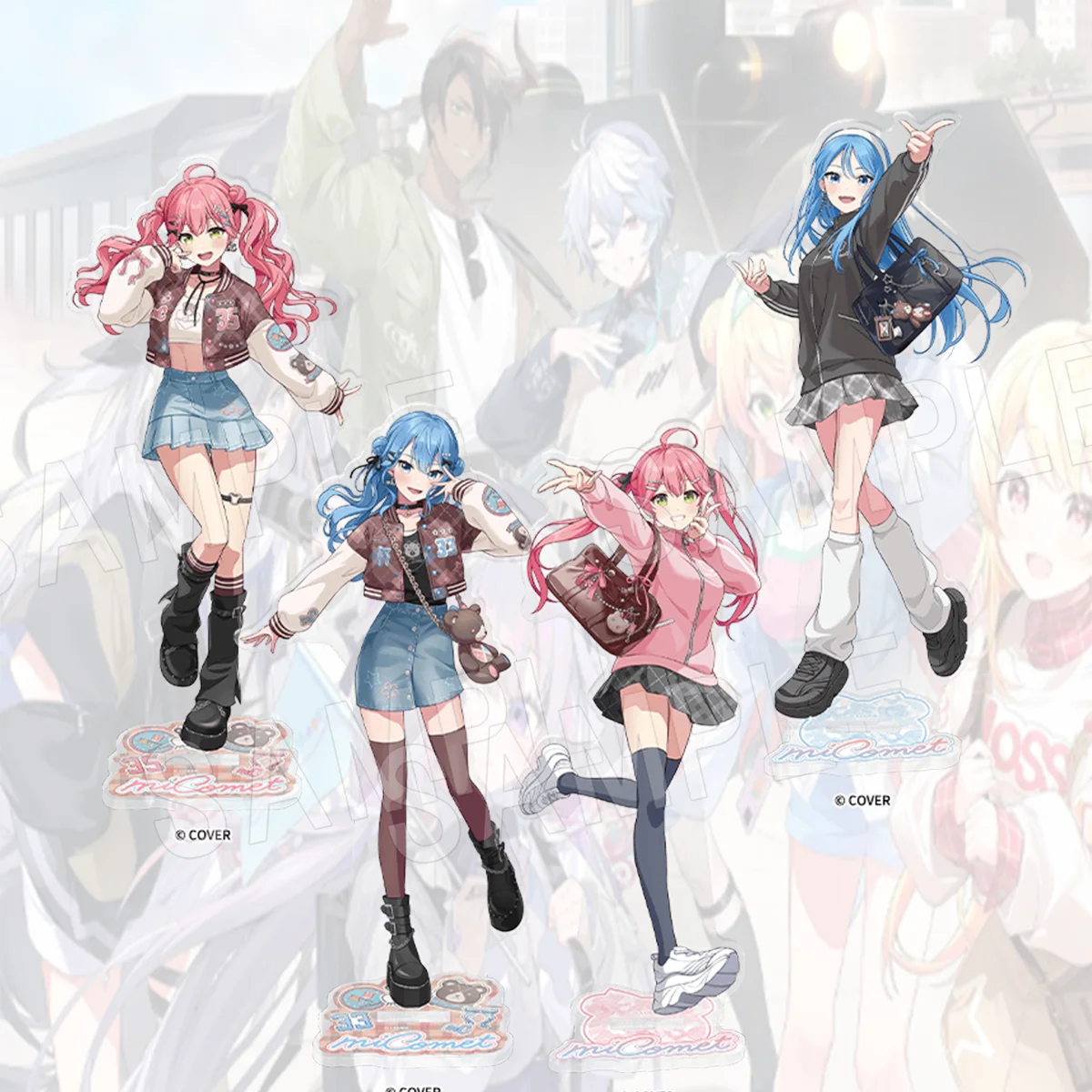 Anime Hololive MiComet 15cm HD Acrylic Stand Sakura Miko Suisei Unique Gift 4th of July Present Desk Bedroom Shelf Keychain