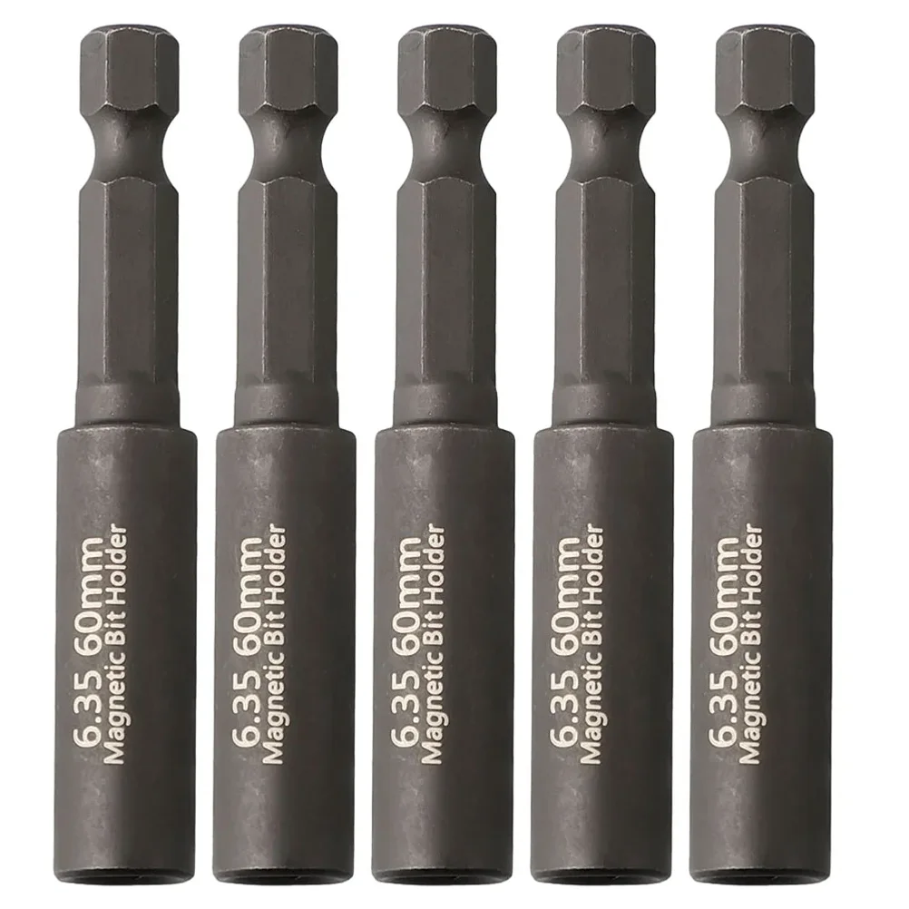 2/5pcs 1/4In Head Extension Rod Screwdriver Magnetic Transfer Extension Rod Screwdriver Bit Holder Internal Hexagonal Screw