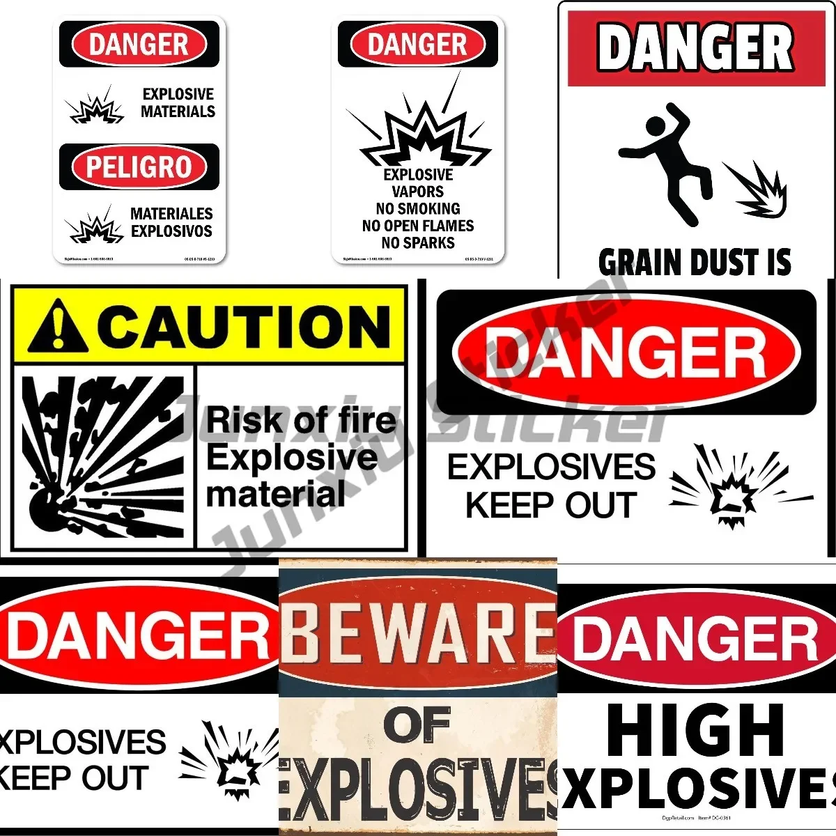 

Dangerous Explosives Prohibited Workplace Safety Warning Sign Vinyl Decal Self-adhesive Sticker