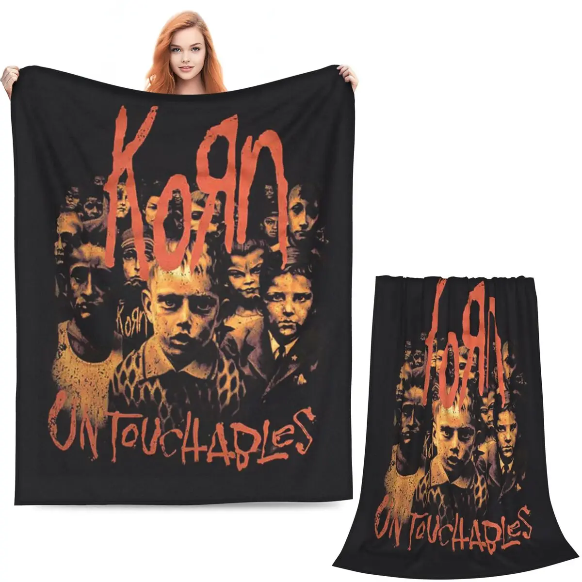 Rock Band Korn Follow The Leader 20Th Anniversary Merch Blankets Soft Warm Flannel Throw Cover for Bed Picnic Travel Home Couch
