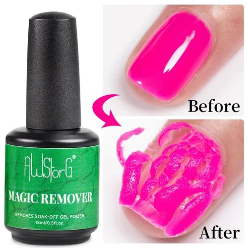 AWStorG-removedor mágico de 15ML, esmalte de uñas en Gel rápido, limpieza UV, barniz semipermanente, herramientas de eliminación de manicura